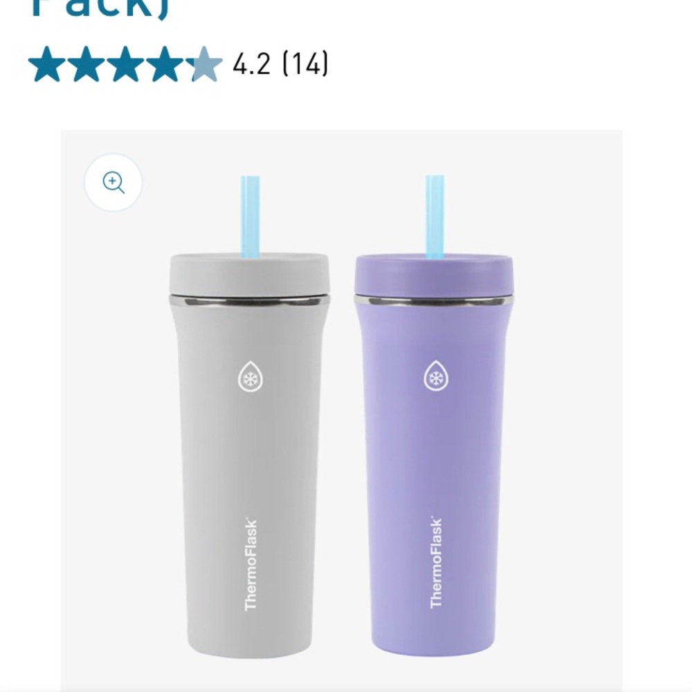 ThermoFlask Purple and Gray Insulated 32 oz Tumblers
